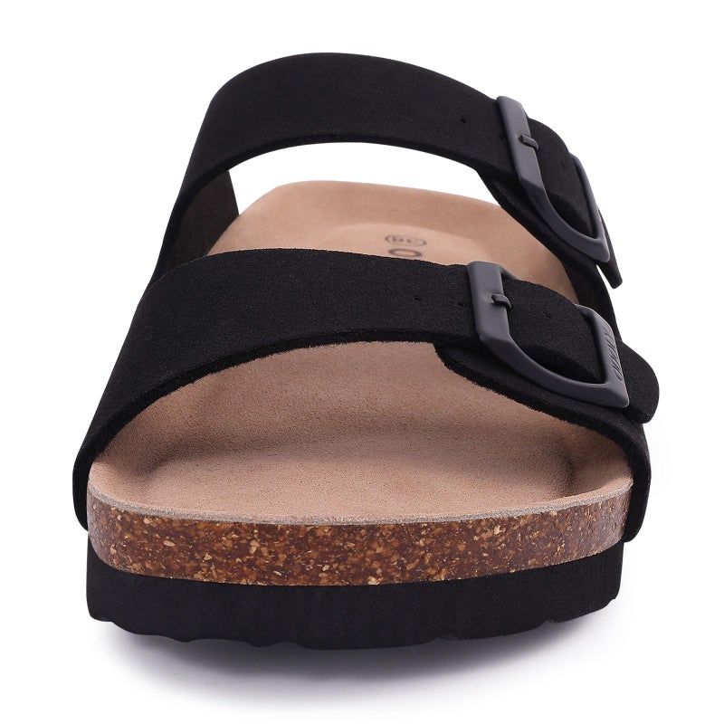 ODOLY Unisex Cork Footbed Slide Sandal, Arch Support Summer Outdoor Sandals with Adjustable Buckle for Women and Men, Black 36 (5-6 Women/4-4.5 Men) - Image 4
