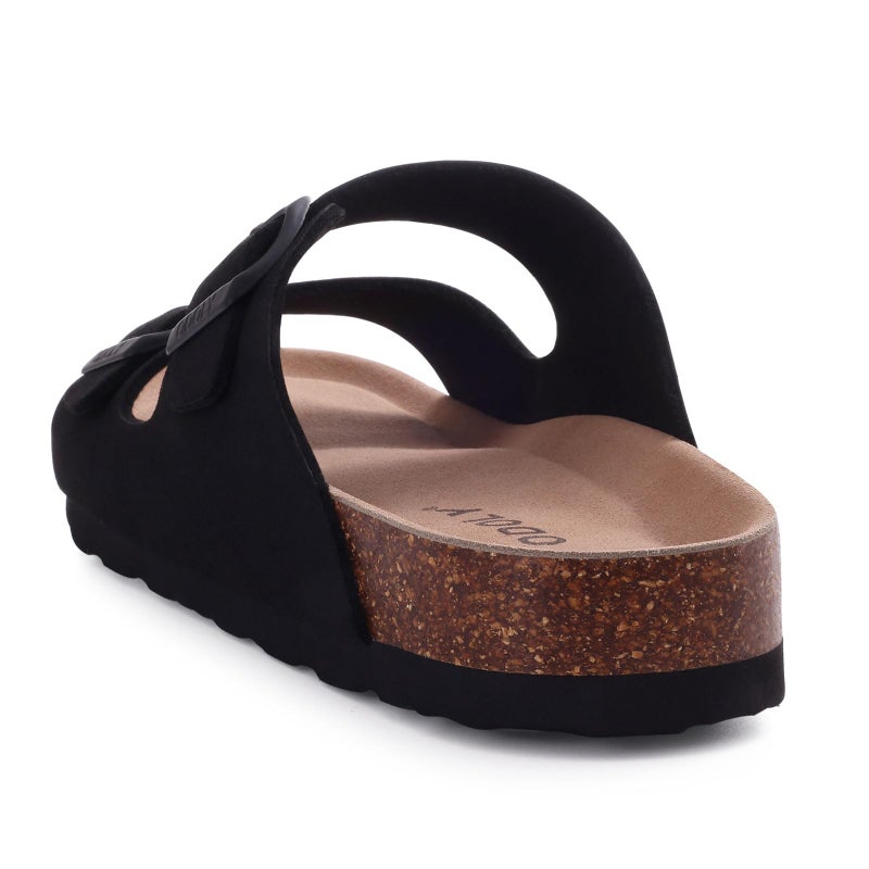 ODOLY Unisex Cork Footbed Slide Sandal, Arch Support Summer Outdoor Sandals with Adjustable Buckle for Women and Men, Black 36 (5-6 Women/4-4.5 Men) - Image 5