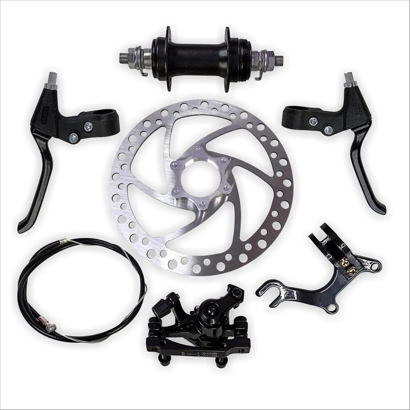 VENTA Complete Front Disc Brake Set Combo for Bicycles | Alloy Lever Clutch Set | Compatible with All Bicycles* | Includes Disc Brake Plate, Machine Caliper, Wire, Hub & Fork Clip - Image 1
