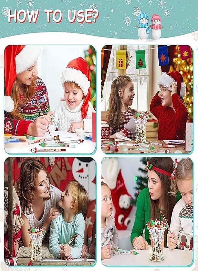 Creatives Christmas Pencils Multi Point Stackable Push Pencil with Christmas Santa Claus, Christmas Tree, Snowman, Elk for Kids Classroom Rewards, Christmas Favors Prize Stuffers (Set of 4 Pcs.) - Image 4