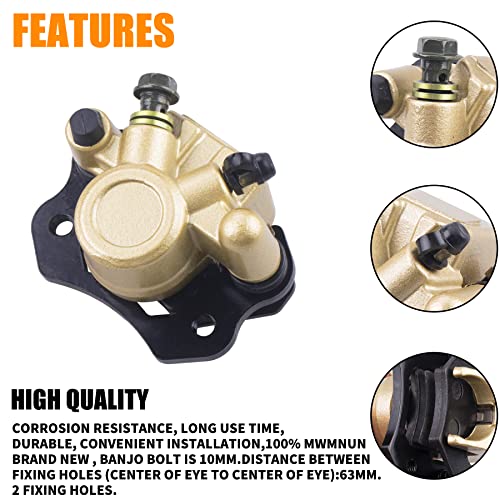 MWMNUN Brake Caliper 110cc 125cc 200cc 250cc 196cc 150cc 6.5HP CTieoleman kt196 yerf dog gx150 Kandi Baja RTK200 Go Kart RTK200Dune Buggy Taotao Roketa Sunl Kazuma Chinese ATV Quad Golden - Image 2