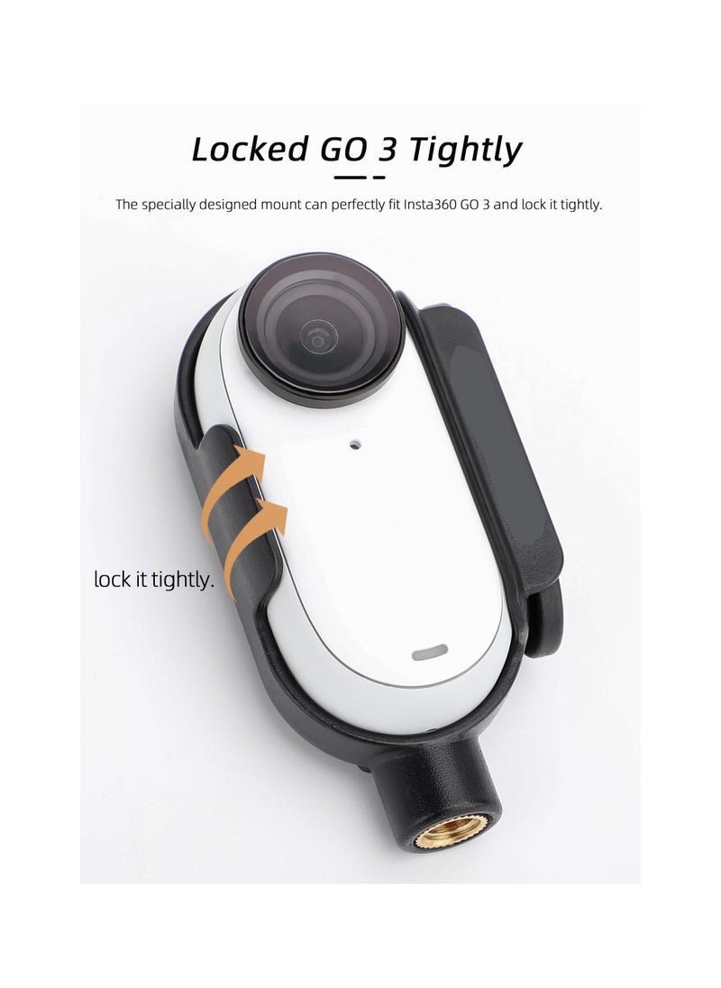Y&D Camera Mount Adapter Protective Housing Frame, Fit for Insta360 Go 3 Bezel, Thumb Adapter, Shock Absorbing Cage Expansion Quick Release Accessory, Use with Backpack Clamp  - Image 3
