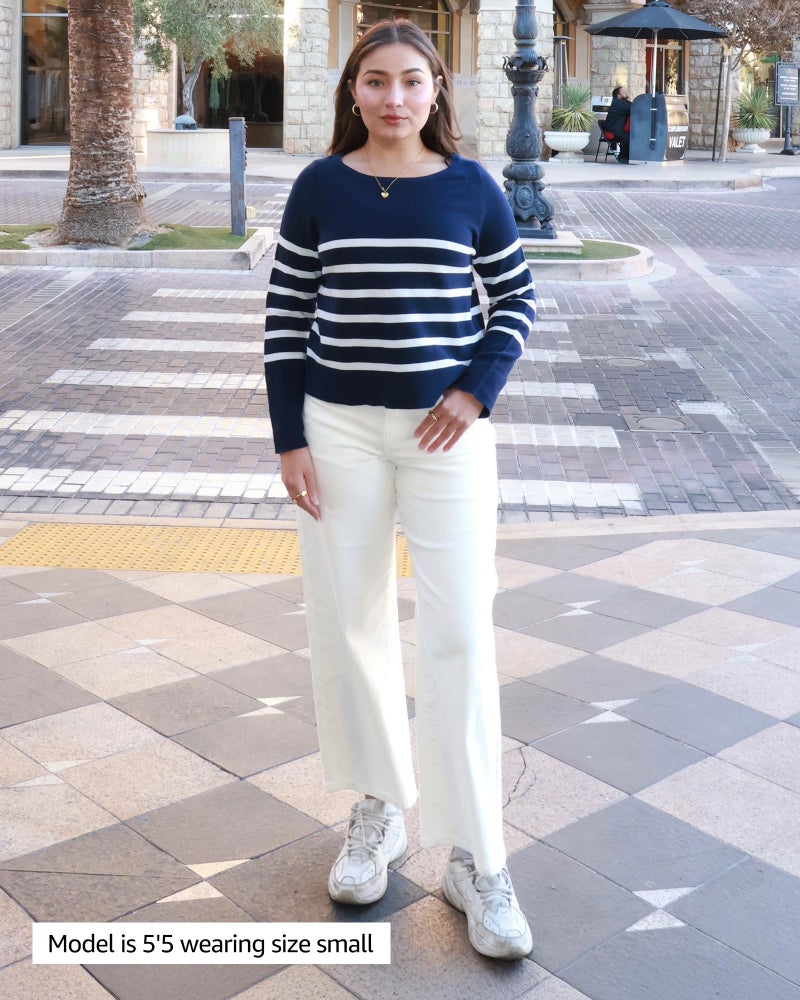 luvamia Wide Leg Jeans Woman Trendy Cropped Cream White High Waisted Size X-Large Fits Size 16-18 - Image 5