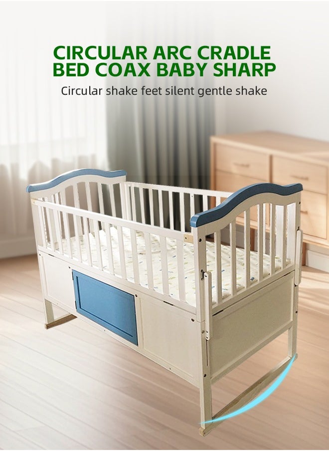 Soft Touch - Baby Cot Baby Crib with Storage Solid Wood Toddler Bed Suitable for Newborns and Infants 118x72x92CM - Image 1