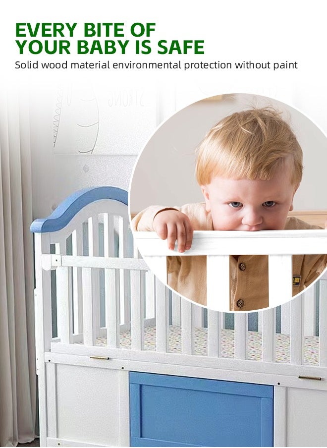 Soft Touch - Baby Cot Baby Crib with Storage Solid Wood Toddler Bed Suitable for Newborns and Infants 118x72x92CM - Image 1