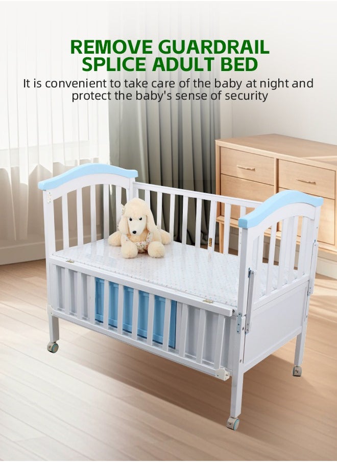 Soft Touch - Baby Cot Baby Crib with Storage Solid Wood Toddler Bed Suitable for Newborns and Infants 118x72x92CM - Image 1