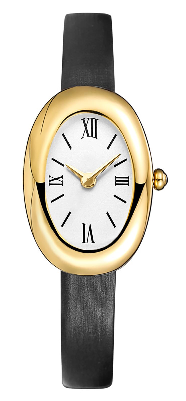 MASTOP Bracelet Watch for Women - Elegant 24mm Oval Dial Bangle Watch - Gold Jewelry Style Quartz Wristwatch - Gift for Her (Black B) - Image 1
