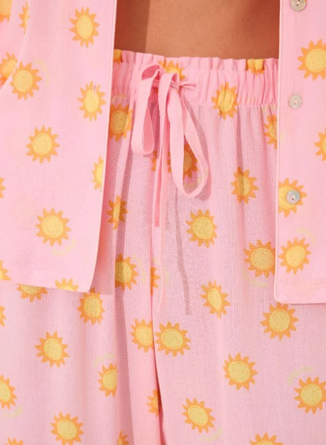 ومن سيكريت بيجامة فيسكوز كابري الكلاسيكية الوردية مع حماية من أشعة الشمس