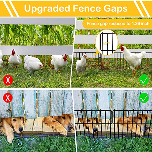 Blingluck Animal Barrier Fence, 10 Pcs Upgrade 1.26 in Gap Decorative Fences No Dig Fence for Rabbits and Dog Ground Defense, Rustproof Metal Wire Garden Fence Border for Garden & Patio Landscaping - Image 2
