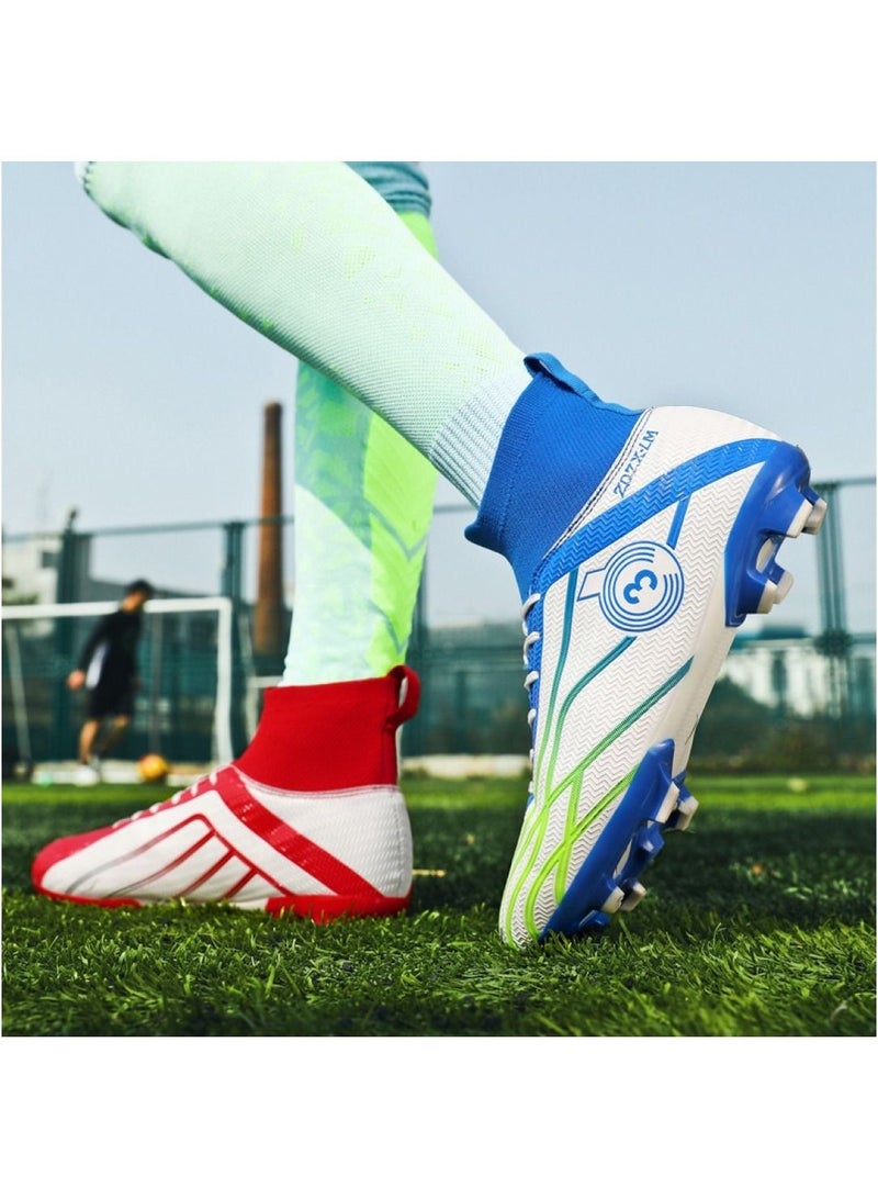 Loquat High-Top Cleats Competition Sports Football Shoes Red/Blue  - Image 1