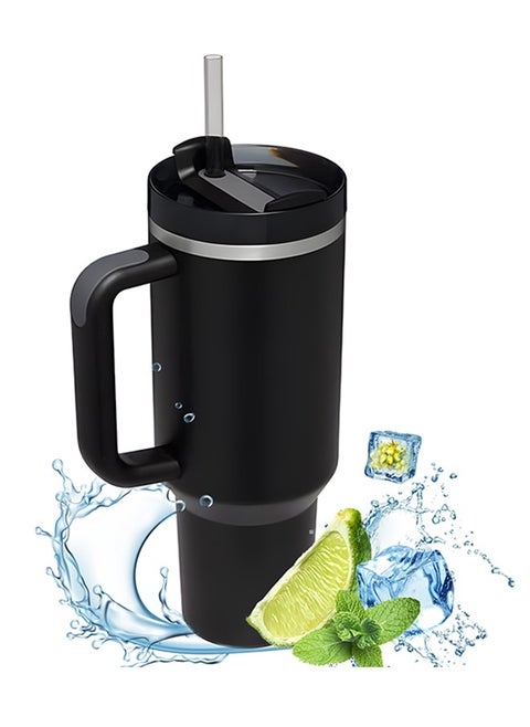 Tumbler 1200ml With Handle and Straw Lid Insulated 40 oz Reusable Stainless Steel Vacuum Insulated Water Bottles Travel Mug Iced Coffee Cup for Hot and Cold Beverages