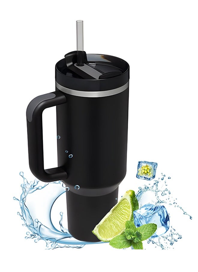 GEMFUL - Tumbler 1200ml With Handle and Straw Lid Insulated 40 oz Reusable Stainless Steel Vacuum Insulated Water Bottles Travel Mug Iced Coffee Cup for Hot and Cold Beverages - Image 1
