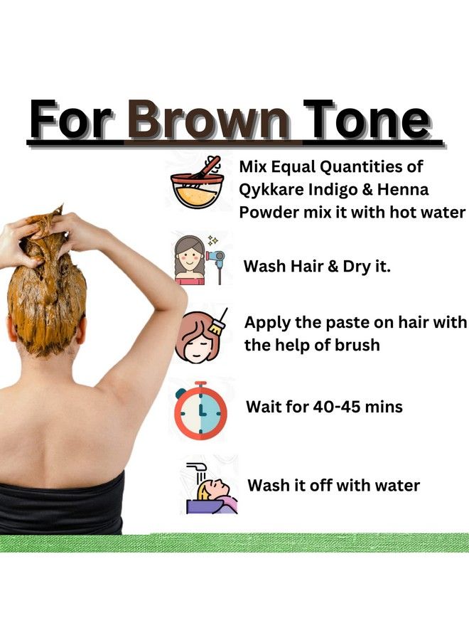 QYKKARE Indigo And Herbal Henna Powder For Black Hair (Pack Of 2) 100Gm X 2 = 200 Gm - Image 5