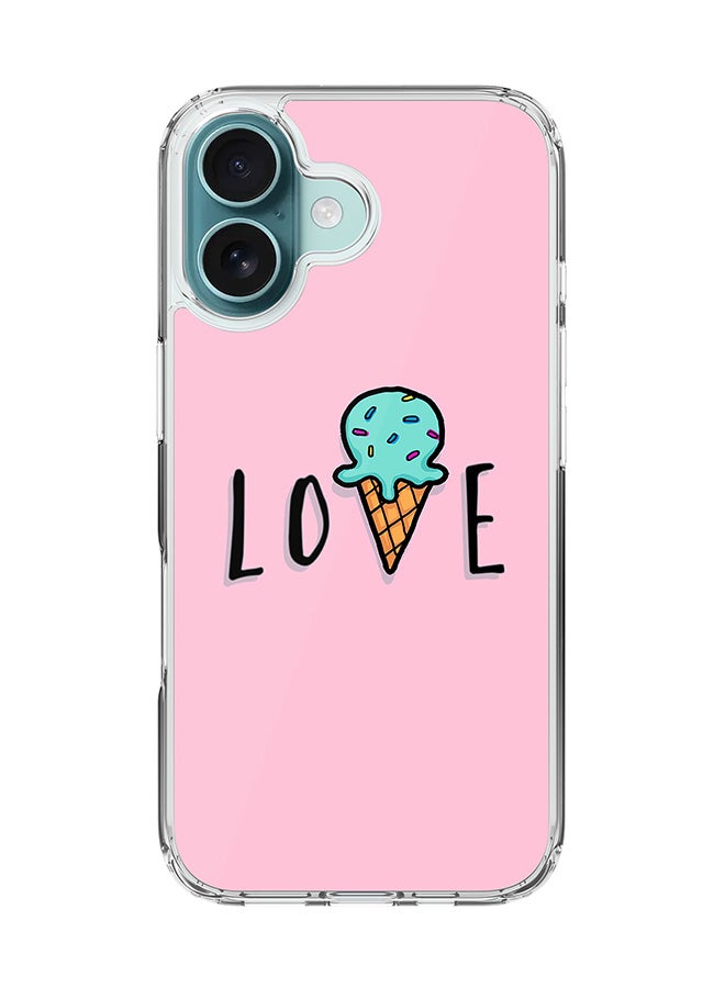 Stylizedd For iPhone 16 Case [Compatible with MagSafe] Slim Magnetic cover Clear Phone Case - LoveIcecream Cone - Image 1