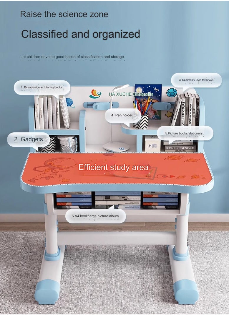 DubaiGallery Children's study desk, home desk, student writing table, adjustable chair set, simple desk, child work  - Image 2