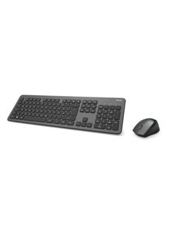Hama KMW-700 Gulf Wireless Keyboard and Mouse Set – Ergonomic Design, Plug & Play, Long Battery Life – Black