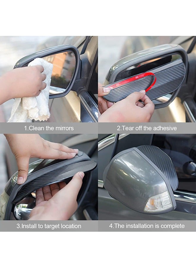 Generic 4PCS Rear View Mirror Rain Eyebrows, Waterproof PVC Auto Side Mirror Rainproof Guard, Visor Cover, Universal Exterior Accessories for Most Cars  - Image 4