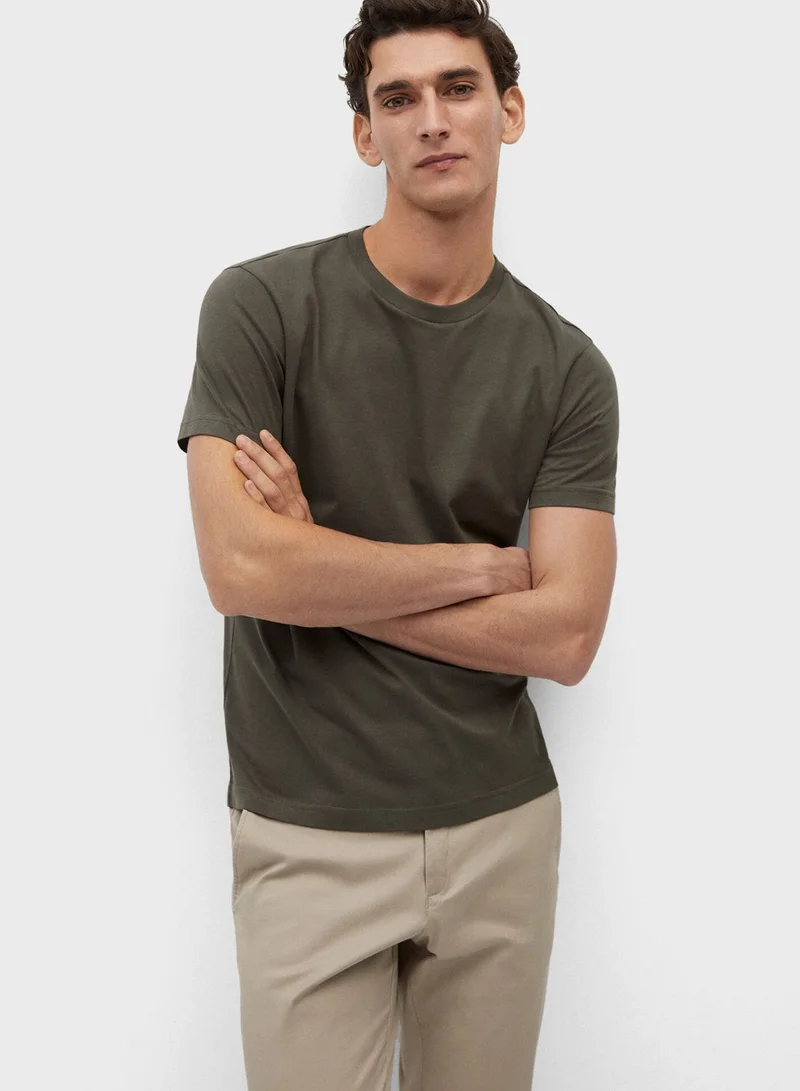 Mango Man Essential Crew Neck T-Shirt