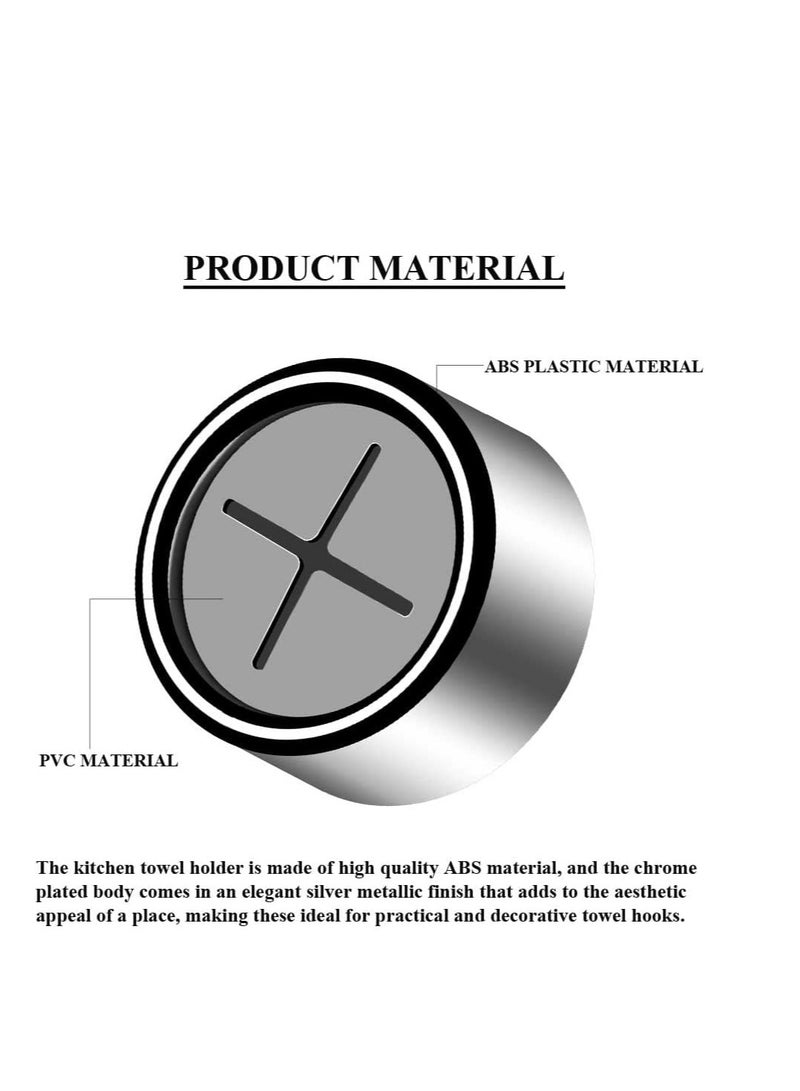 Loquat Kitchen Towel Hook Holder Adhesive Wall Mount Towel Hanger for Bathroom, Wall - Image 3