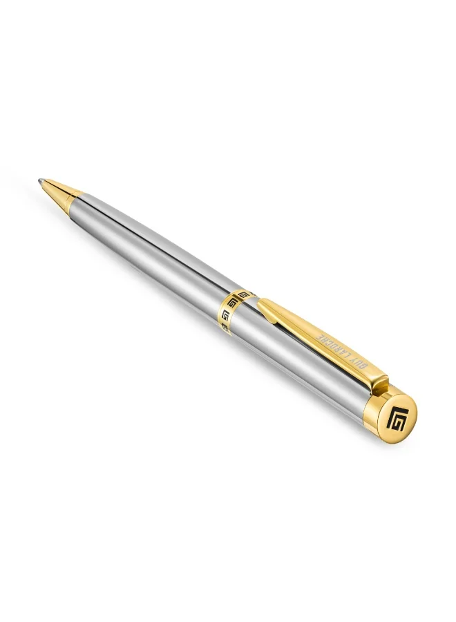 غاي لاروش Romain Stainless Steel Pen with Gold-Plated Trims