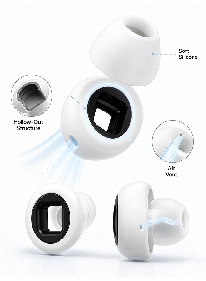 MXN Reusable Noise Reduction Ear Plugs with Replaceable Ear Tips & Storage Box - Sleeping Noise Reduction Ear Plug - Portable Silent Ear Plugs for Night Sleep, Focused Study, Office Work, Commute Travel and Noise Environment Relief (White) - Image 3