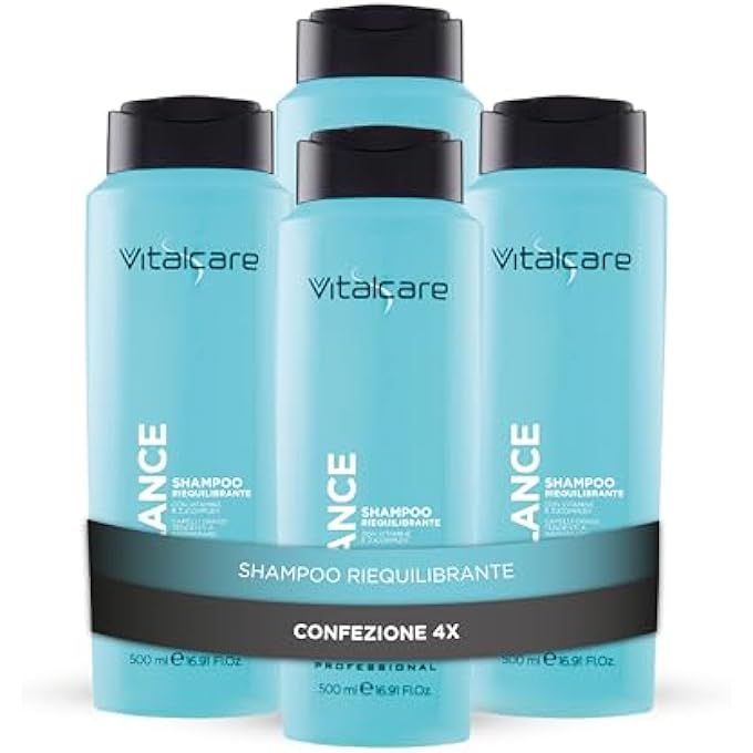 Vitalcare SEBO BALANCE REBALANCING SHAMPOO FOR OILY OR OILY HAIR WITH VITAMINS AND ZJCOMPLEX, 4 X 500 ML - Image 1