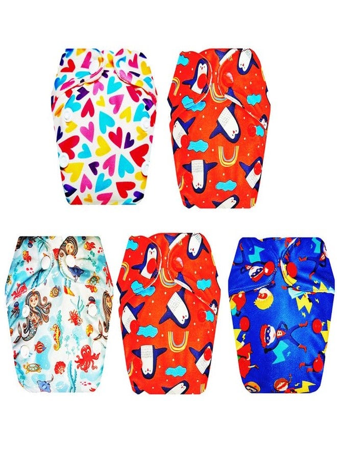 Dumbledo Premium Newborn Cloth Diaper with Integrated Soaker (Pack of 5) | Dry Feel and Comfortable | Breathable | Travel Friendly | Worry-Free Diapering | 0 - 4 Months | Unisex Baby - Image 1