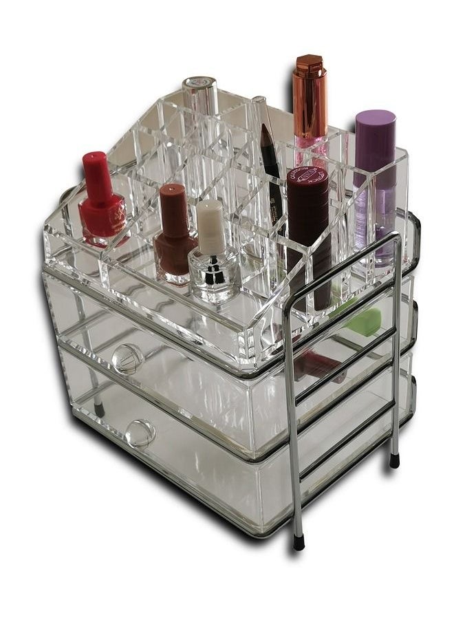 Generic Cosmetic Jewelry Rack Makeup Organizer Box Case 21 X 14 CM  - Image 2