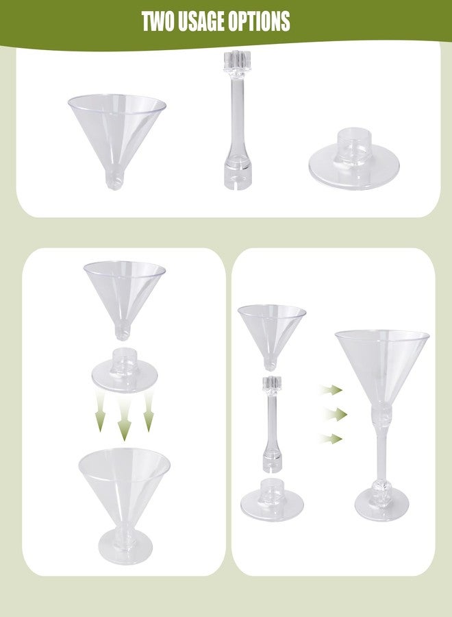 TANEMUDO 108 Pcs Plastic Martini Glasses, 5 oz Tall Cocktail Glasses, Disposable Mini Plastic Martini Cups for Margarita, Wine, Champagne, Appetizers, Dessert, Wedding, Party, and Bar Events - Image 4