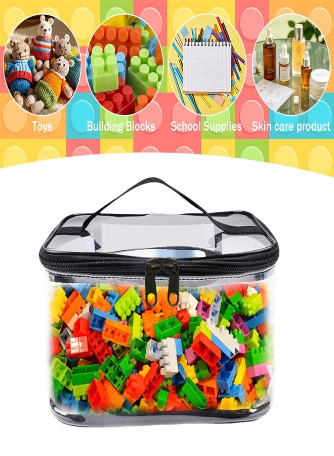 Hapforever 4 Packs Clear Toy Storage Bags with Zipper, 9.4 x 6.7 x 4.5 Inch Transparent PVC Toy Organizing Bags Waterproof Toy Storage Organizer Pouch for Board Games, Building Blocks (Black) - Image 5