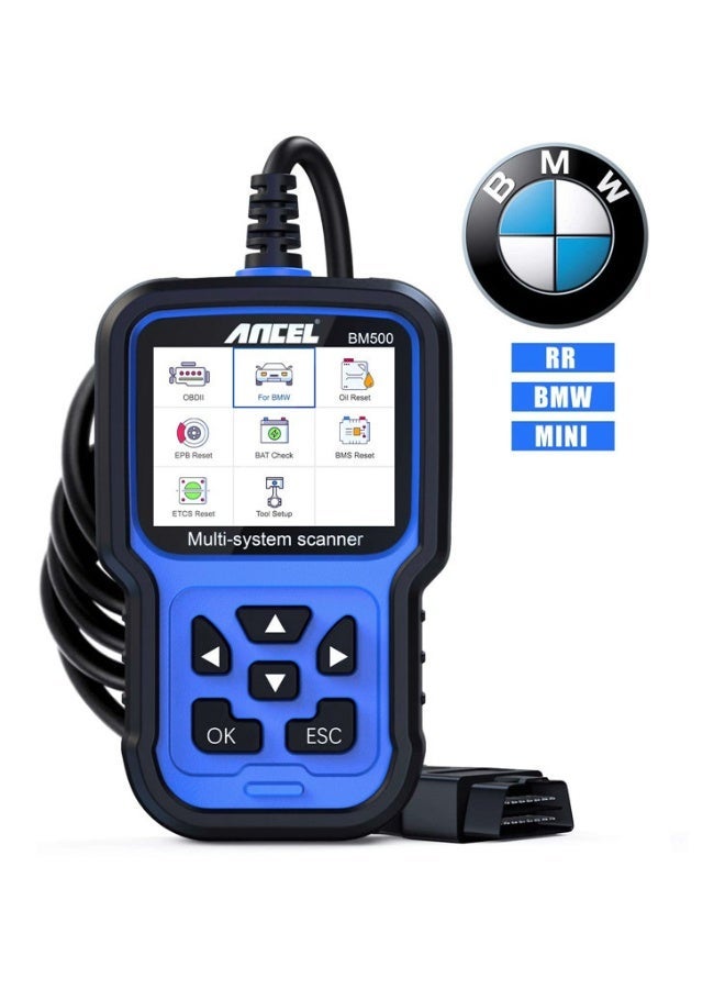Ancel BM500 Battery Registration Tool Fits for BMW Mini - All Systems OBD2 Scanner with Engine, ABS, SRS, ESP, SAS System Diagnosis, Car Code Reader for CBS, EPB, ETC, BMS, PCM, Oil Reset - Image 2