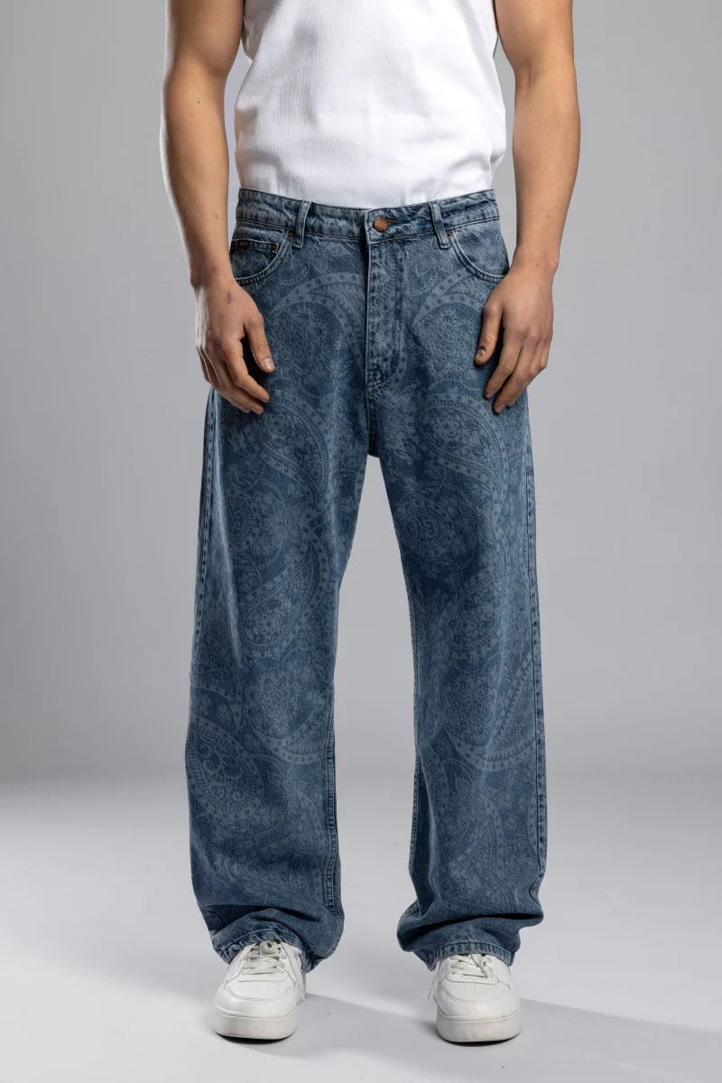 Catch Paisley Patterned Baggy Jeans