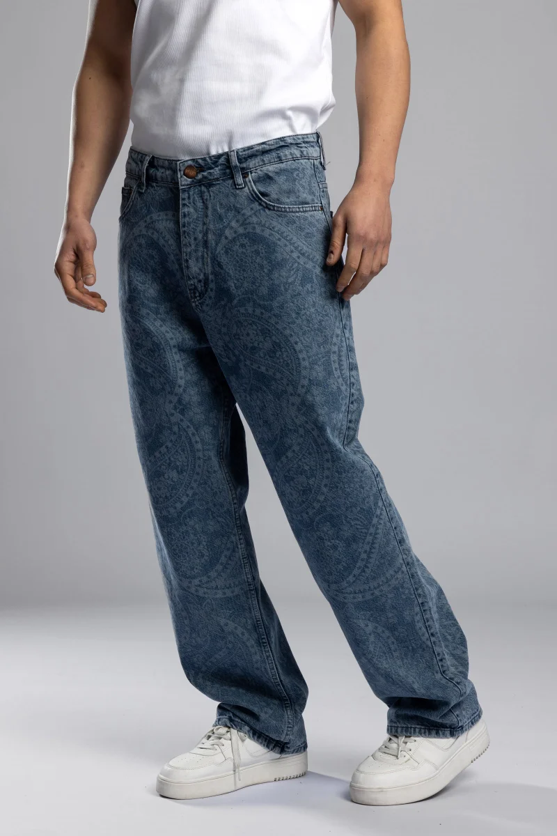Catch Paisley Patterned Baggy Jeans