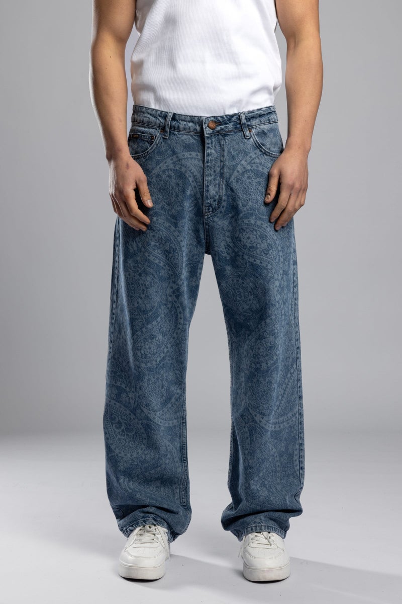Catch Paisley Patterned Baggy Jeans - Image 1
