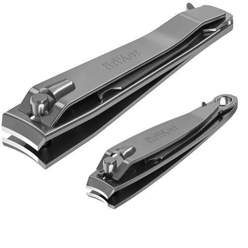 firiKer Nail Clipper Set Sturdy Stainless Steel Fingernails Toenails Clippers Nail File Sharp Effortless Fingernail Toenail Trimmer Portable Nail Cutter for Women MenGray - Image 1