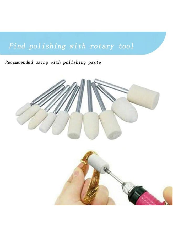 Luo ke 100 Pieces Wool Felt Polishing Bits, 1/8 Inch Shank Felt Buffing Tips for Dremel Rotary Tool - Image 4