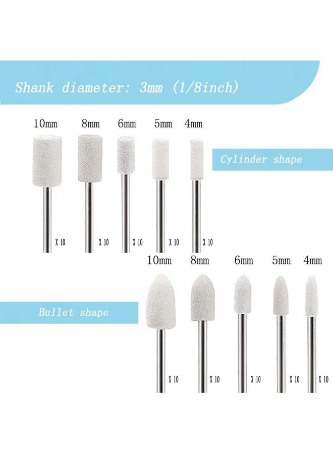 Luo ke 100 Pieces Wool Felt Polishing Bits, 1/8 Inch Shank Felt Buffing Tips for Dremel Rotary Tool - Image 2