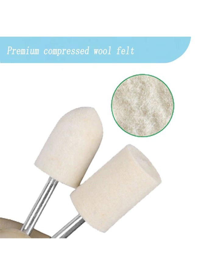 Luo ke 100 Pieces Wool Felt Polishing Bits, 1/8 Inch Shank Felt Buffing Tips for Dremel Rotary Tool - Image 3