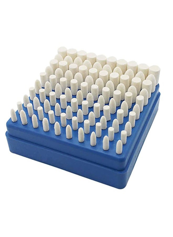 Luo ke 100 Pieces Wool Felt Polishing Bits, 1/8 Inch Shank Felt Buffing Tips for Dremel Rotary Tool - Image 1