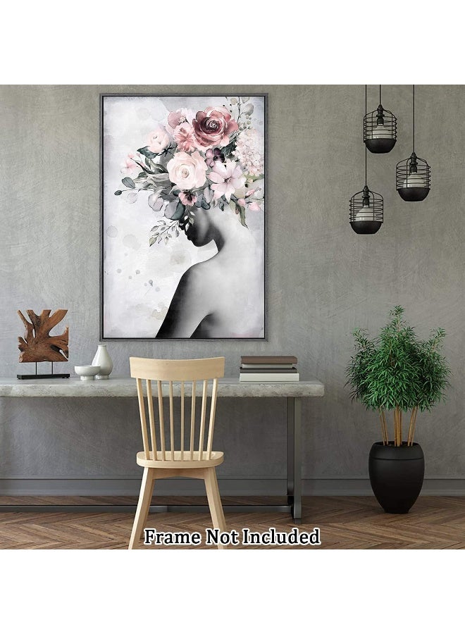Home Trove Oitrela Canvas Prints Wall Art For Home and Office Wall Decoration Floral Woman Canvas Artwork Print Painting Picture Modern Modern Abstract Unframe Wall Art for Living Room Bedroom Kitchen 20x30inch  - Image 3