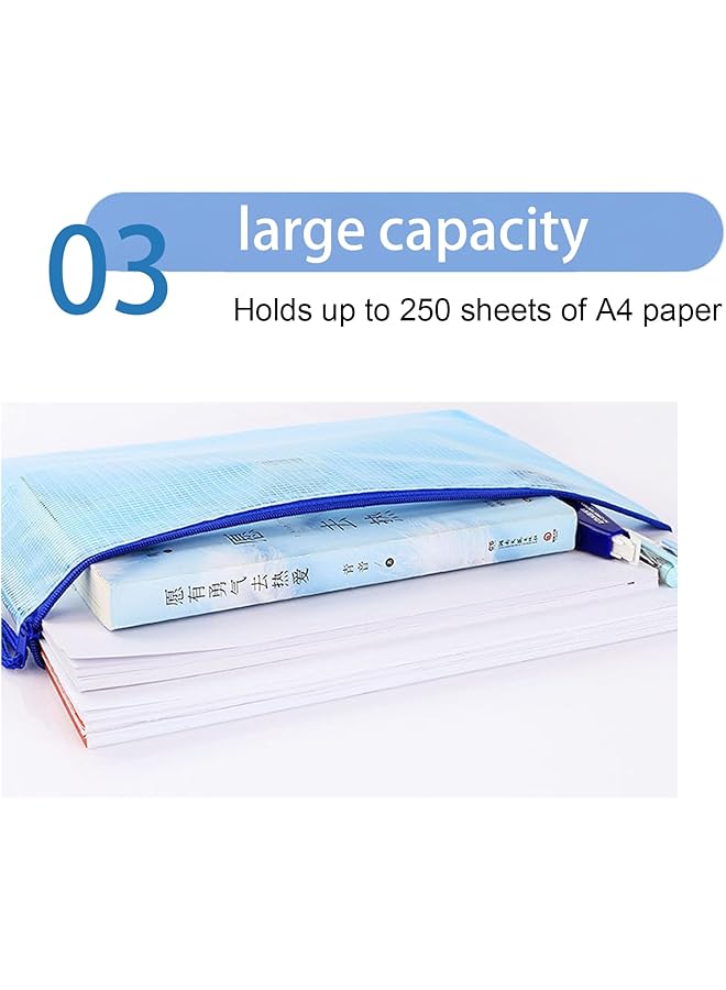 erorex 10Pcs Pvc Mesh Zipper Pouch Bags Waterproof Zipper Bags Letter Size A4 Size For School Office Home Cosmetics Storage  - Image 5