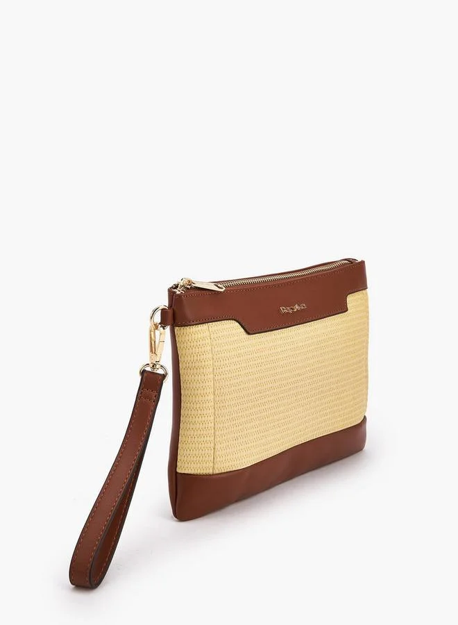 بابريكا Textured Clutch With Detachable Wristlet Strap
