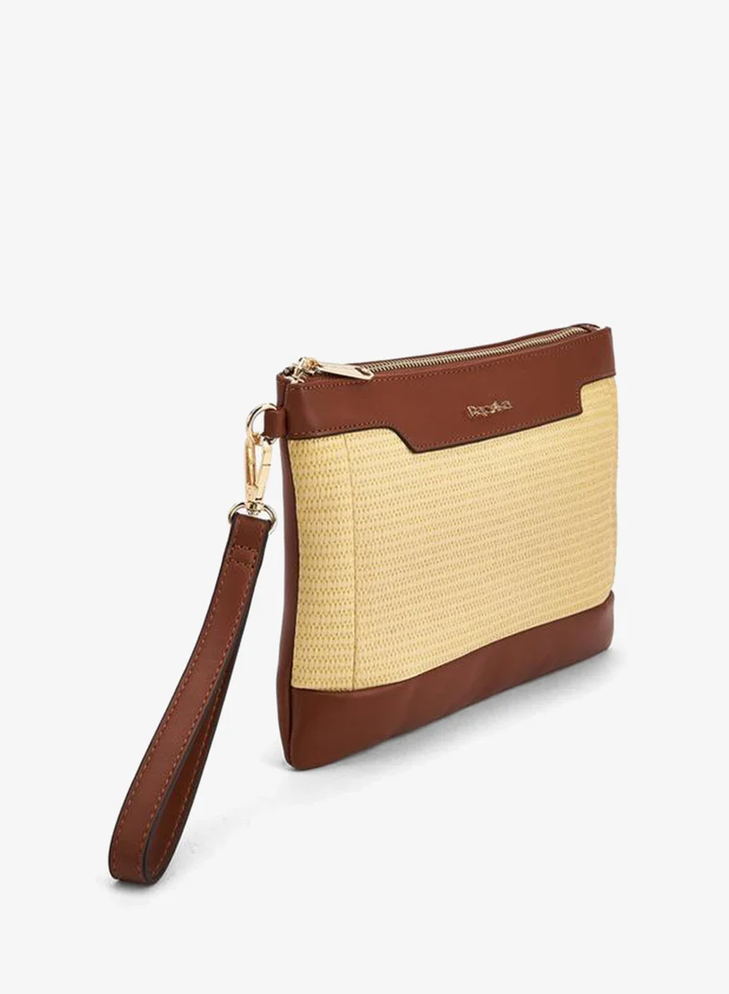 بابريكا Textured Clutch With Detachable Wristlet Strap