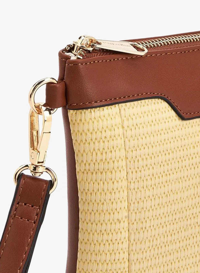 Paprika TAN Textured Clutch With Detachable Wristlet Strap for Women | Best Price UAE
