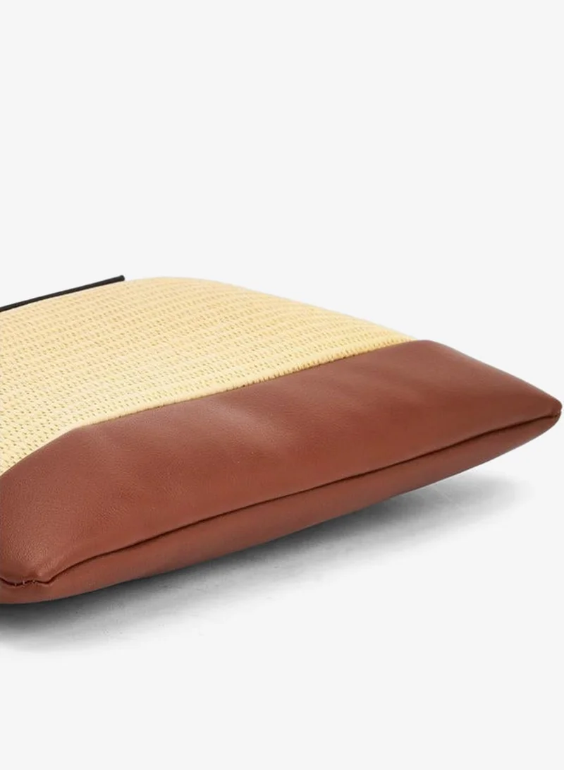 Paprika TAN Textured Clutch With Detachable Wristlet Strap for Women | Best Price UAE