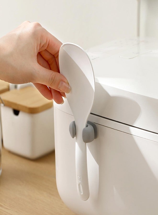 MXY Self-adhesive Rice Scoop Holder - Strong Sticky Spoon Storage Stand for Rice Cooker or Smooth Surface, Gray - Image 4