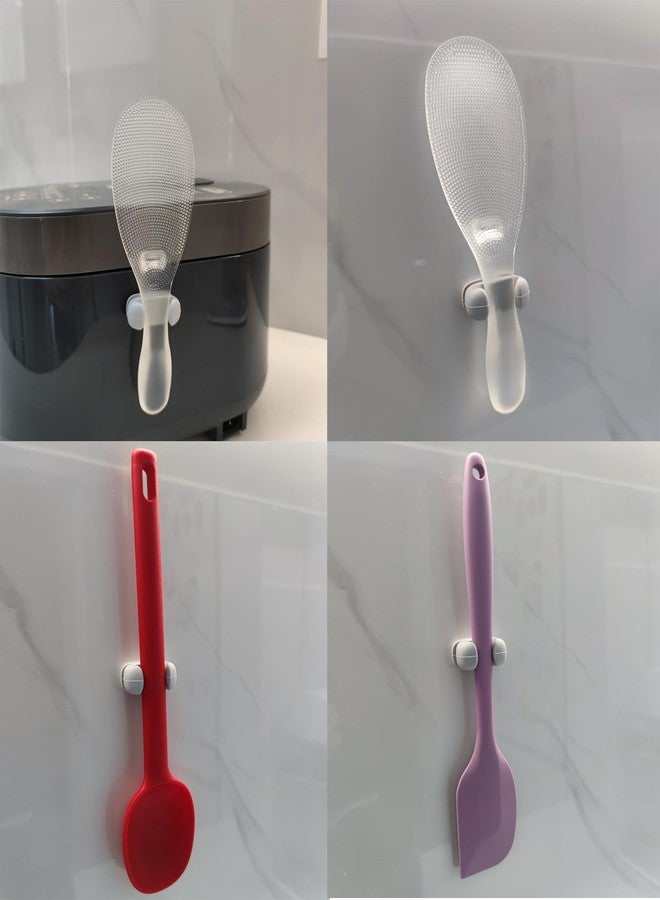 MXY Self-adhesive Rice Scoop Holder - Strong Sticky Spoon Storage Stand for Rice Cooker or Smooth Surface, Gray - Image 5