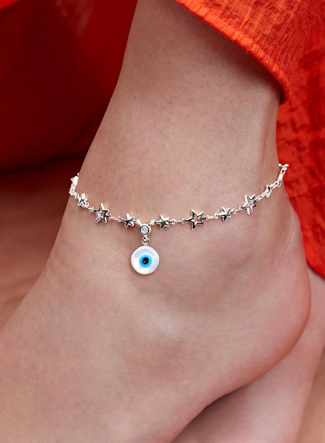 MINUTIAE Silver-Plated Motif Chain Anklet for Women's & Girls_MNT0386RD_S - Image 3