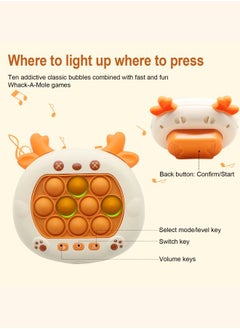 Generic Electronic Quick Push Light Up Pop Game Fidget Toys Fast Push Puzzle Game Machine for 3+ Years,Yellow  - Image 2