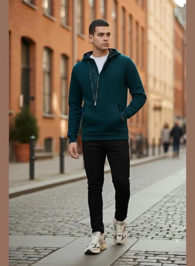 Buratti Buratti Kangaroo Pocket Zip-Up Hooded Slim Fit Sweatshirt for Men 575707